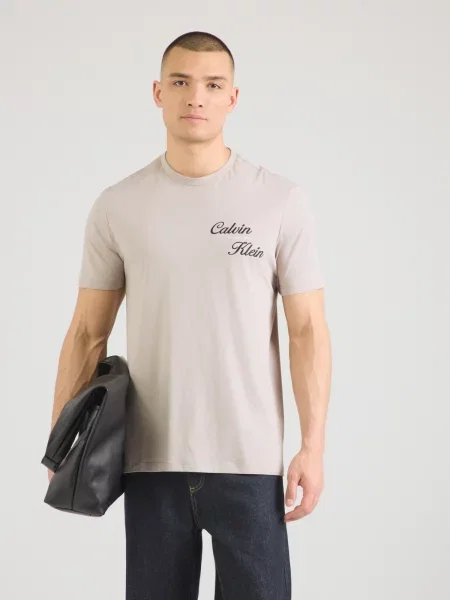 Calvin Klein Jeans Tricou bej / negru alb