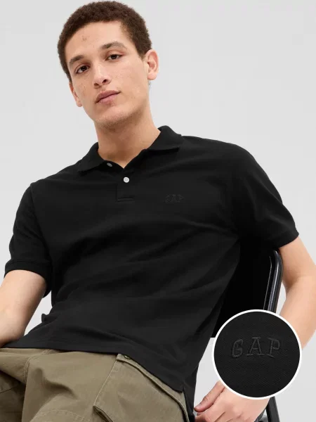 Gap Polo majica Regular Fit črna