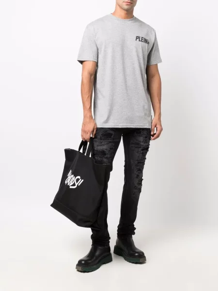 Raštuotas marškinėliai Philipp Plein pilka
