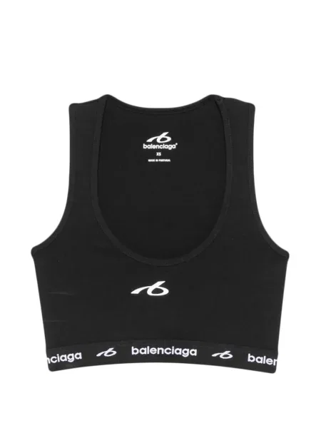 Sutien sport Balenciaga cu imagine negru