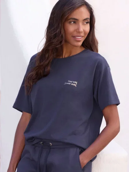 LASCANA Tricou / albastru marin / albastru deschis bej