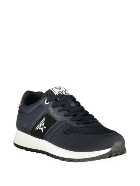 Sneakerși Avirex cu imagine plasă albastru