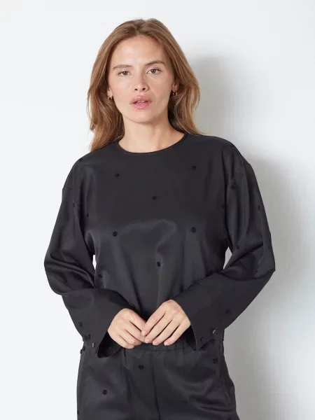 Co'couture Tricou Clover' negru