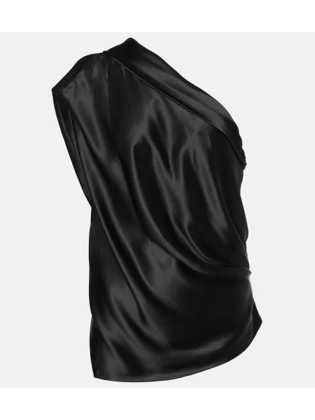 Jedwabny top The Sei asymetryczny czarny