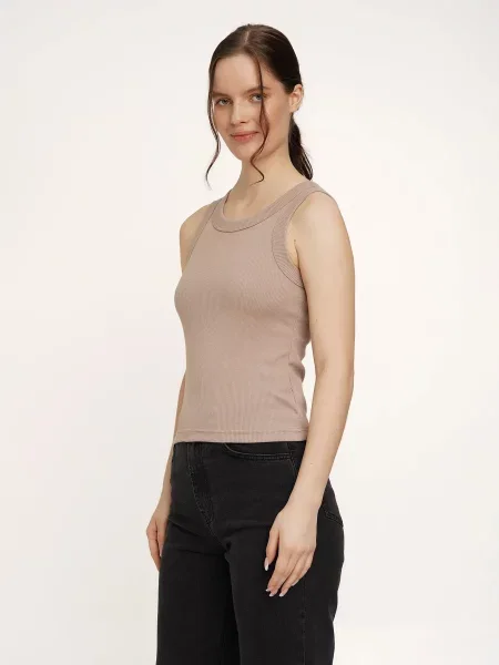 LAWA Майка Бавовна/поліестер/спандекс бежевий