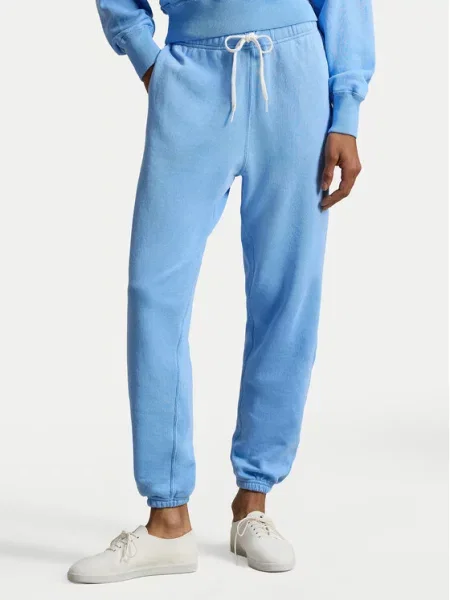 Spodnie dresowe o kroju relaxed fit z czystej bawełny Polo Ralph Lauren niebieskie