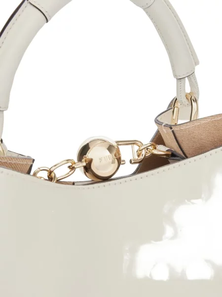 Geantă bucket Furla cu cataramă alb