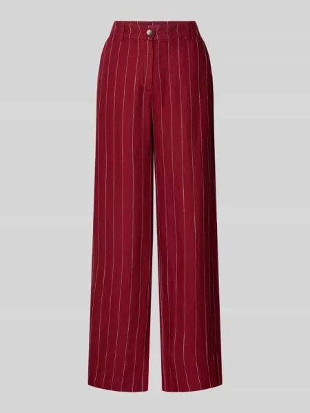 Spodnie lniane w kroju wide fit z dodatkiem model Claritte' Msch Copenhagen