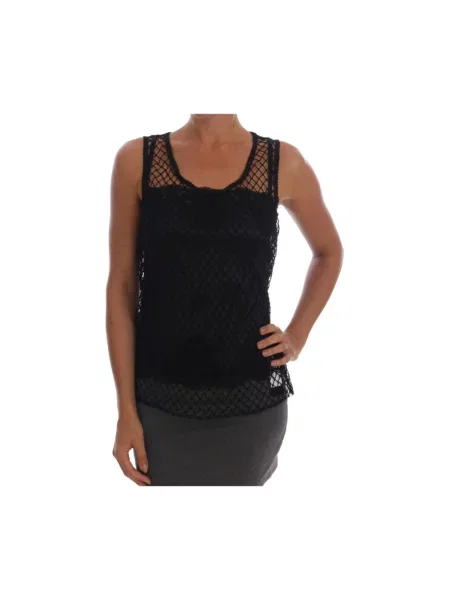 Top Dolce And Gabbana z siateczką z siateczki czarny