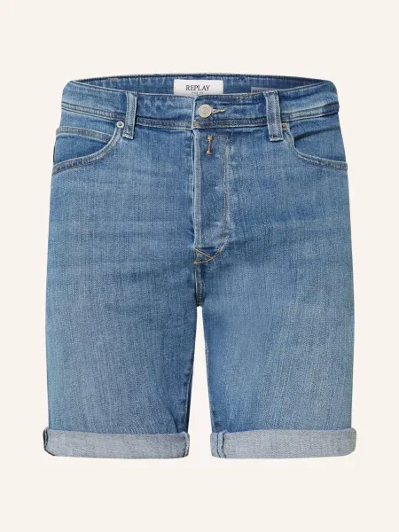 Replay Szorty Jeansowe blau niebieskie