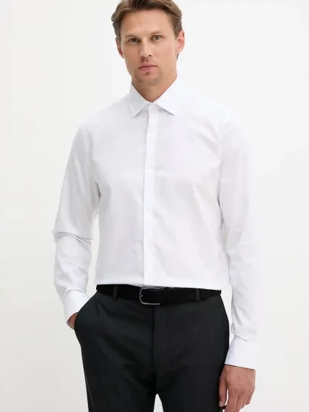 Košile Calvin Klein slim s italským límcem bílá