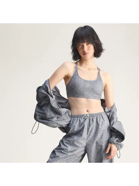 Zkrácený běžecký sportovní top Adidas s potiskem bílý