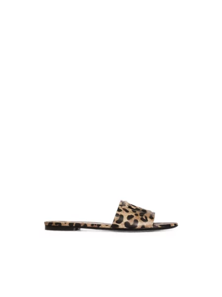 Klapki Dolce And Gabbana skórzane bez obcasa
