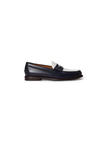 Polo Ralph Lauren mokasyny damskie skórzane Alston Penny niebieskie