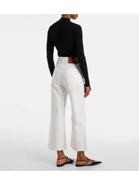 Blugi drepți Victoria Beckham alb