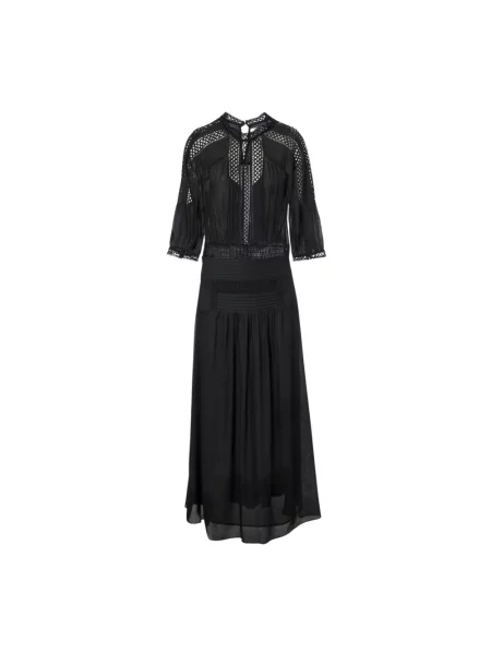 Lniana sukienka maxi Marant Etoile czarna