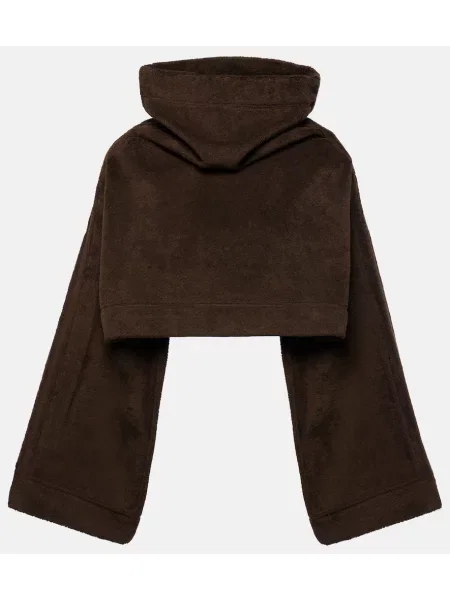 Hanorac cu glugă Alaïa din material terry maro