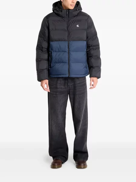 Geacă cu puf Calvin Klein cu glugă negru