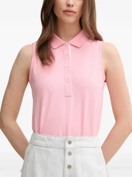 Tricou polo Gant fără mâneci roz