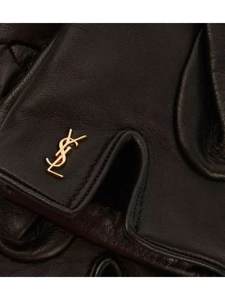Mănuși Saint Laurent din piele negru