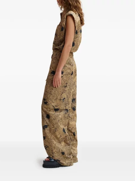 Spodnie cargo Essentiel Antwerp w kwiatki z nadrukiem