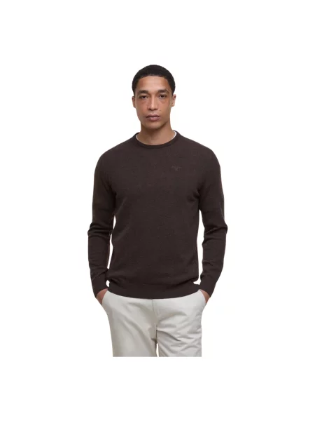 Barbour sweter wełniany brązowy