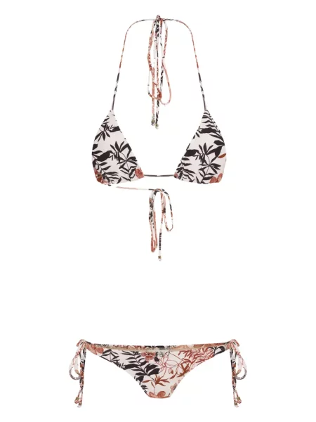 Bikini Amir Slama cu model floral cu imagine alb