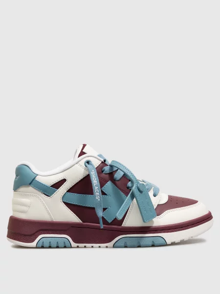 Бордові шкіряні кросівки Out Of Office з патчем логотипа Off-white