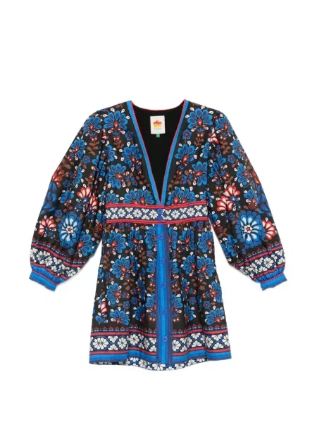 Rochie mini Farm Rio cu decolteu în V de costum negru