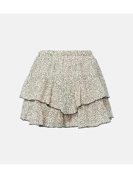 Pantaloni scurți Marant Etoile cu volane alb