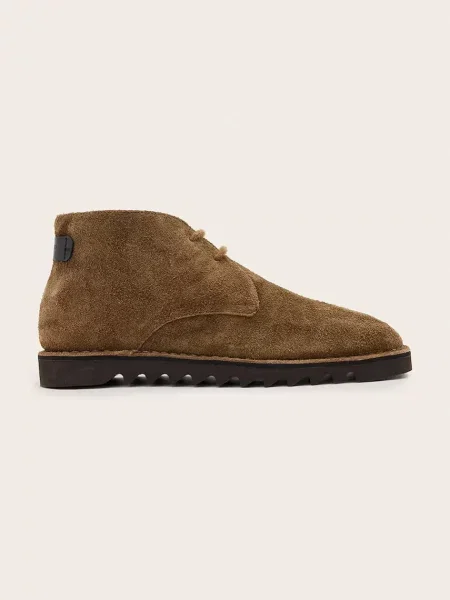 AllSaints botine pentru bărbați din piele Slix Chukka Boot maro