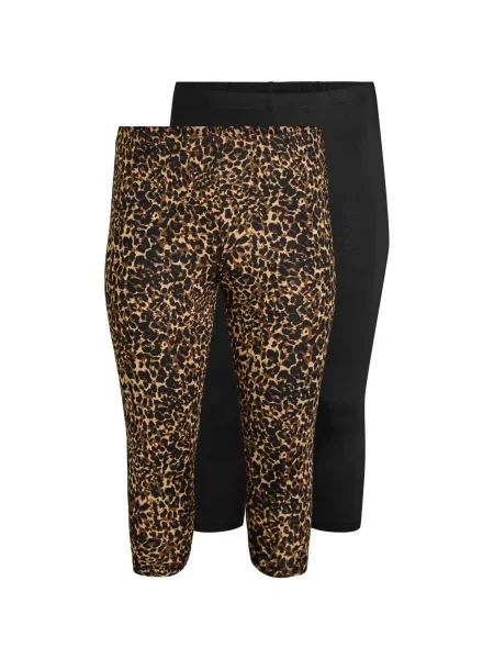 Zizzi Leggings bej deschis / maro negru