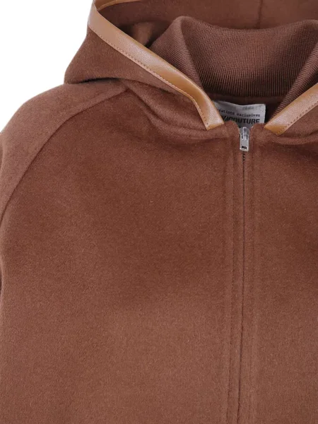 Geanta de piele Semicouture cu glugă maro