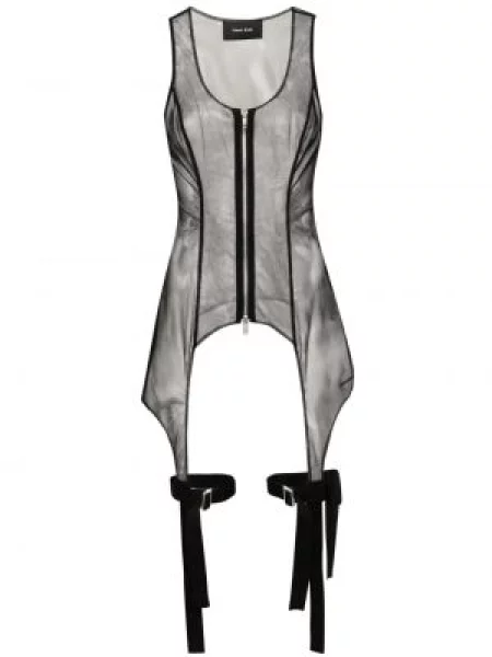 Top Simone Rocha transparente negru