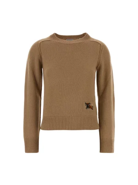 Sweter Burberry wełniany brązowy