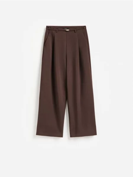 Reserved Pantaloni cu curea maro-închis maro