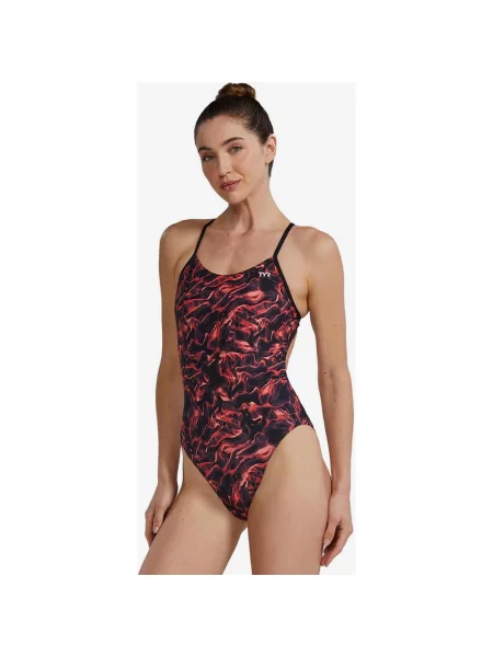 Strój kąpielowy TYR Durafast Elite Cutoutfit One Piece czerwony 40 czarny