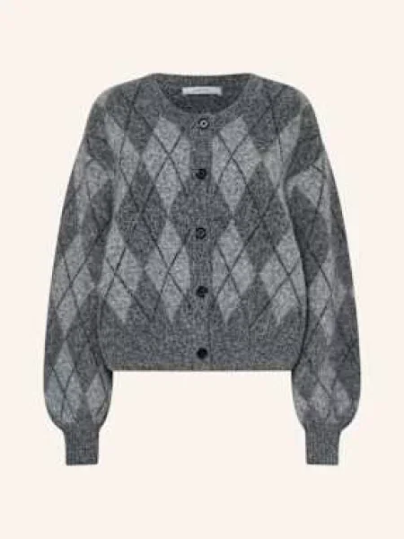 Kurtka z dzianiny z listwą guzikową Gestuz szara