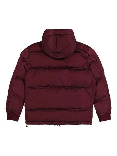 Geacă Stone Island cu glugă cu strasuri roșu