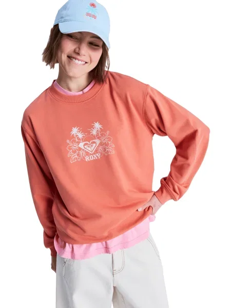 Hanorac Roxy din material terry alb