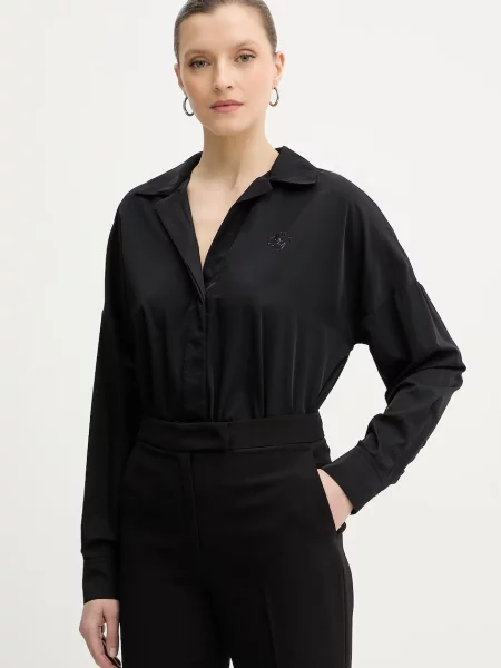 Bodi sa svilom Guess CARMELA crna