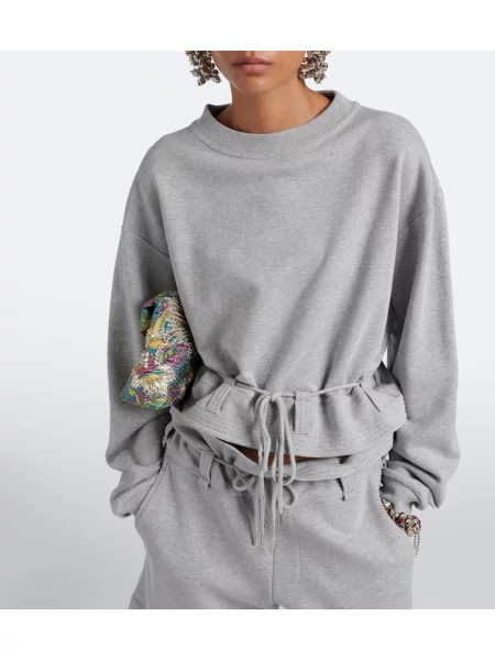 Hanorac Dries Van Noten din jerseu gri