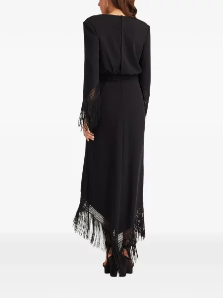 Rochie midi Tadashi Shoji cu decolteu în V până la genunchi de costum negru