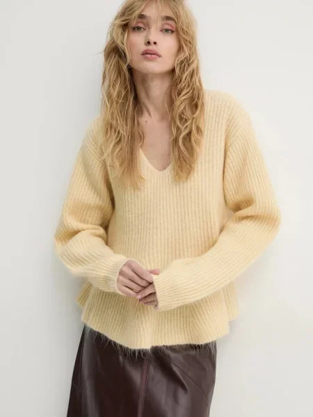 Vuneni pulover By Malene Birger COVA za žene topli žuta