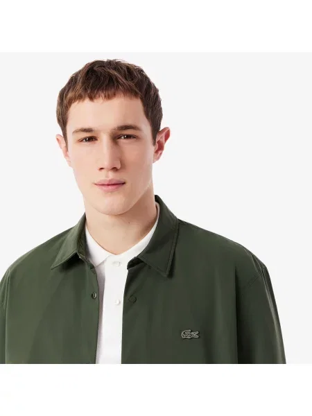 Lacoste Pikowana Wodoodporna Bluza Wierzchnia zielona