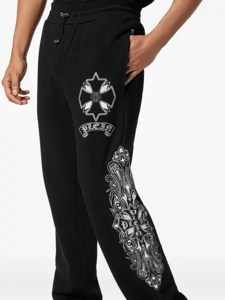 Pantaloni Philipp Plein cu broderie negru