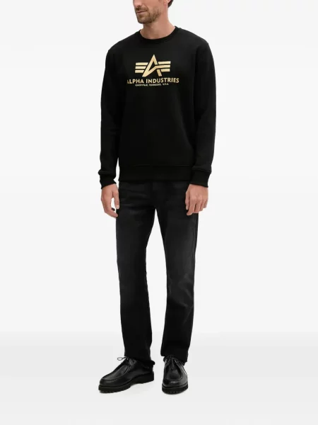Hanorac Alpha Industries cu imagine negru