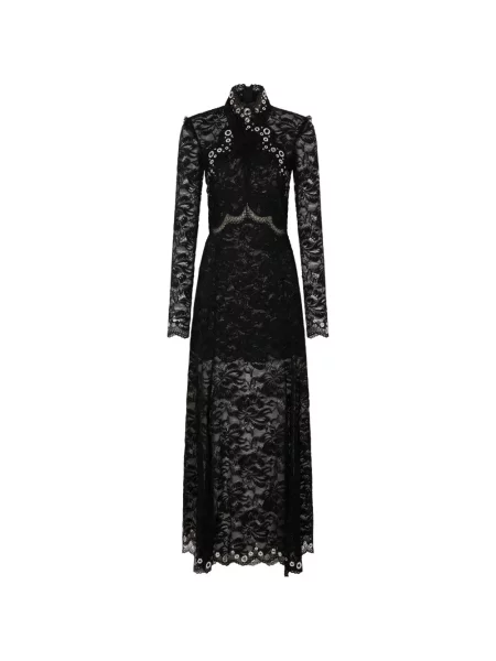 Lung rochie Rabanne din dantelă negru