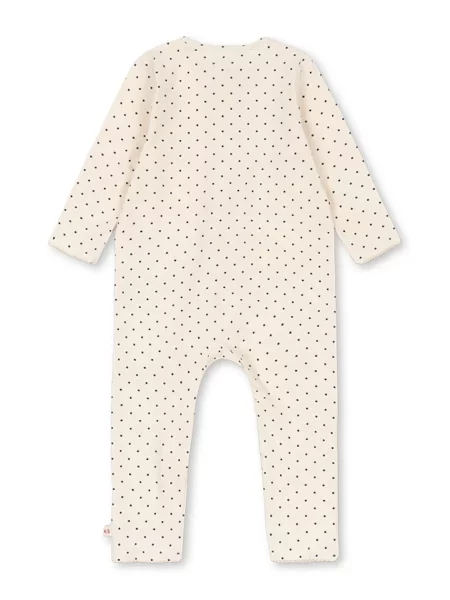 Konges Sløjd overal detský s elastanom BASIC ZIP ONESIE GOTS béžová