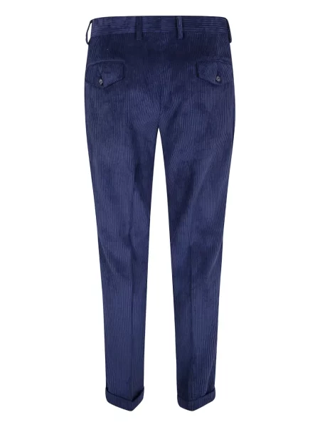 Pantaloni Barba de catifea cord plisate albastru